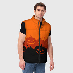 Мужской жилет Хэллоуин счастливые тыквы, цвет: 3D-черный — фото 2