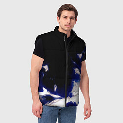 Мужской жилет Синее пламя, цвет: 3D-черный — фото 2