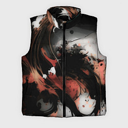 Мужской жилет Тёмные краски абстракция красно-чёрный, цвет: 3D-черный