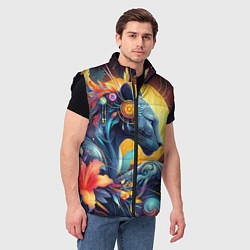 Мужской жилет Сказочная пантера - нейроарт фантазия, цвет: 3D-черный — фото 2