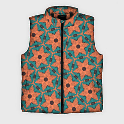 Мужской жилет Оранжевые звезды, цвет: 3D-черный
