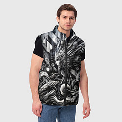 Мужской жилет Abstraction cyber pattern - ai art fantasy, цвет: 3D-черный — фото 2