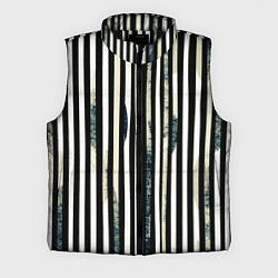Мужской жилет Абстрактные полосы чёрно-белый, цвет: 3D-черный