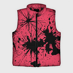 Мужской жилет Розовый с чёрными кляксами, цвет: 3D-черный