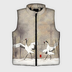 Мужской жилет Журавли на снегу, цвет: 3D-черный