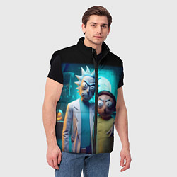 Мужской жилет Rick with Morty - halloween night, цвет: 3D-черный — фото 2