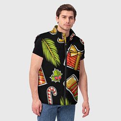 Мужской жилет Рождественский вайб, цвет: 3D-черный — фото 2