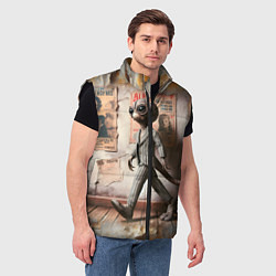 Мужской жилет Пришелец в костюме в полосочку, цвет: 3D-черный — фото 2