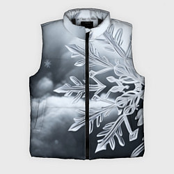 Мужской жилет Снежинка на черно белое, цвет: 3D-черный