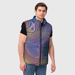 Мужской жилет Абстрактная рябь, цвет: 3D-черный — фото 2