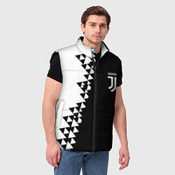 Мужской жилет Juventus черно белая геометрия текстура, цвет: 3D-черный — фото 2