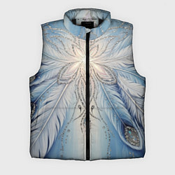Мужской жилет Ледяной перьевой орнамент со светом, цвет: 3D-черный