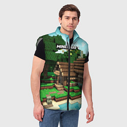 Мужской жилет Minecraft House, цвет: 3D-светло-серый — фото 2
