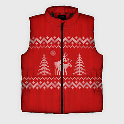 Мужской жилет Олени под елками, цвет: 3D-черный