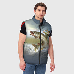 Мужской жилет Дерзская щука, цвет: 3D-красный — фото 2