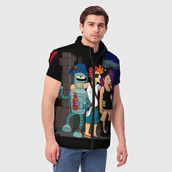 Мужской жилет Футурама пати, цвет: 3D-красный — фото 2