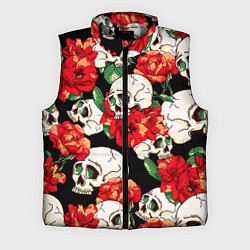 Мужской жилет Черепки и розы