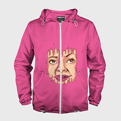Ветровка с капюшоном мужская Pink, цвет: 3D-белый