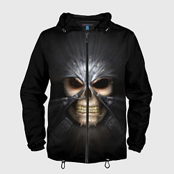 Ветровка с капюшоном мужская Скелет в маске, цвет: 3D-черный