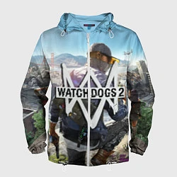 Ветровка с капюшоном мужская Watch Dogs 2, цвет: 3D-белый