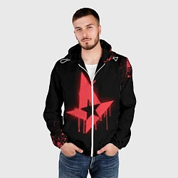 Ветровка с капюшоном мужская Astralis: Black collection, цвет: 3D-белый — фото 2