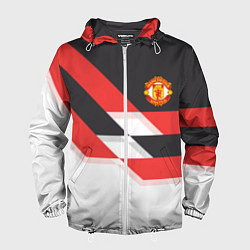 Ветровка с капюшоном мужская Manchester United: Stipe, цвет: 3D-белый