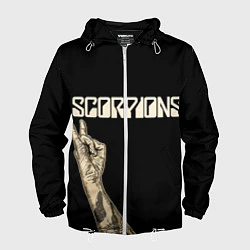 Ветровка с капюшоном мужская Scorpions Rock, цвет: 3D-белый