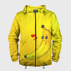 Ветровка с капюшоном мужская Just Banana (Yellow), цвет: 3D-черный