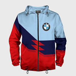 Ветровка с капюшоном мужская BMW БМВ, цвет: 3D-черный