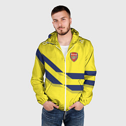 Ветровка с капюшоном мужская Arsenal FC: Yellow style, цвет: 3D-белый — фото 2