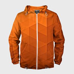 Ветровка с капюшоном мужская Orange abstraction, цвет: 3D-белый