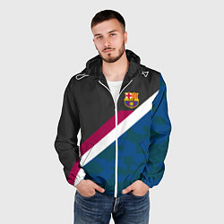 Ветровка с капюшоном мужская FC Barcelona: Sport Camo, цвет: 3D-белый — фото 2