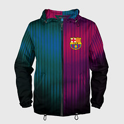 Ветровка с капюшоном мужская Barcelona FC: Abstract 2018, цвет: 3D-черный