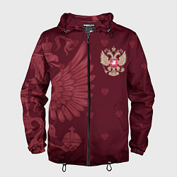 Ветровка с капюшоном мужская Герб России - золотой, цвет: 3D-черный