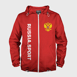 Ветровка с капюшоном мужская Russia Sport, цвет: 3D-белый