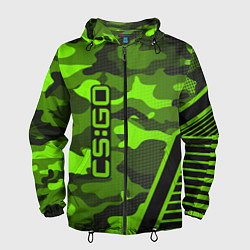 Ветровка с капюшоном мужская CS:GO Light Green Camo, цвет: 3D-черный