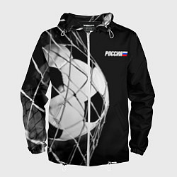 Ветровка с капюшоном мужская Болельщик России, цвет: 3D-белый