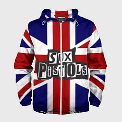 Ветровка с капюшоном мужская Sex Pistols UK, цвет: 3D-белый