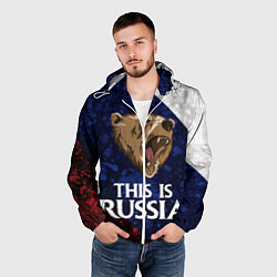 Ветровка с капюшоном мужская Russia: Roaring Bear, цвет: 3D-белый — фото 2