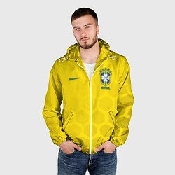 Ветровка с капюшоном мужская Brazil Team: WC 2018, цвет: 3D-белый — фото 2