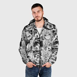 Ветровка с капюшоном мужская Ahegao Babes, цвет: 3D-черный — фото 2