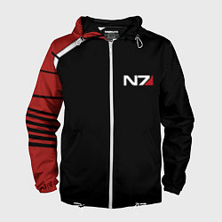Ветровка с капюшоном мужская MASS EFFECT N7, цвет: 3D-белый