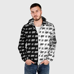 Ветровка с капюшоном мужская Off-White: Black & White, цвет: 3D-белый — фото 2