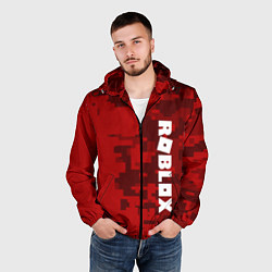 Ветровка с капюшоном мужская ROBLOX: Red Camo, цвет: 3D-черный — фото 2