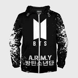 Ветровка с капюшоном мужская BTS ARMY, цвет: 3D-белый