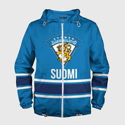 Ветровка с капюшоном мужская Сборная Финляндии, цвет: 3D-белый