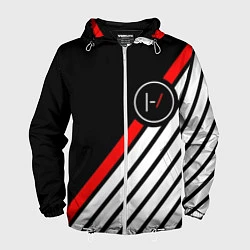 Ветровка с капюшоном мужская 21 Pilots: Black Logo, цвет: 3D-белый