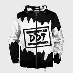 Ветровка с капюшоном мужская ДДТ, цвет: 3D-черный