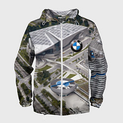 Ветровка с капюшоном мужская BMW city, цвет: 3D-белый