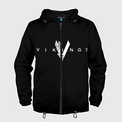 Ветровка с капюшоном мужская Vikings, цвет: 3D-черный
